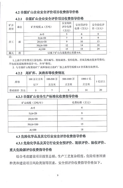 煤矿安全评价技术服务收费标准(图2)